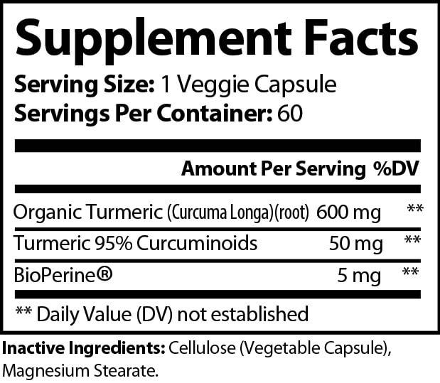 Turmeric w/BioPerine - 650mg (ORGANIC)